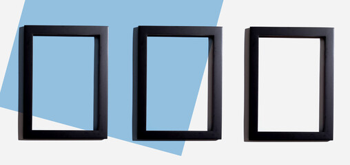 Wall Mural - Blank rectangle picture frames with copy space