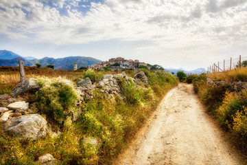 Poster - Afternoon at the Beautiful Medieval Village of Sant’Antonio on a Hilltop in the Balagne Region on Corsica