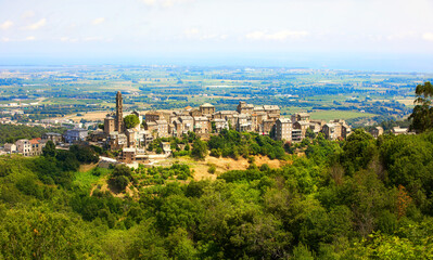 Sticker - View of the Beautiful City of Venzolasca on Corsica, with the Santa Lucia Church