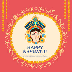 Wall Mural - Goddess Durga in Happy Durga Puja Subh Navratri in Happy Navratri Celebration