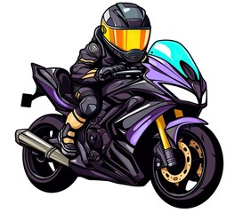 Wall Mural -  a person riding a motorcycle with a helmet on and a helmet on.  generative ai