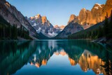 Fototapeta Natura - natures beauty reflected in tranquil mountain waters