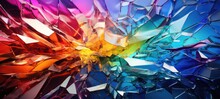 Broken Glass, Colorful Crystal Texture, Ai