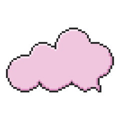 Fototapete - Pixel art dialogue box in cloud shape. Speech bubble in the mood of 90's game. Vector 8-bit retro style illustration for card, social media, banner, stickers.