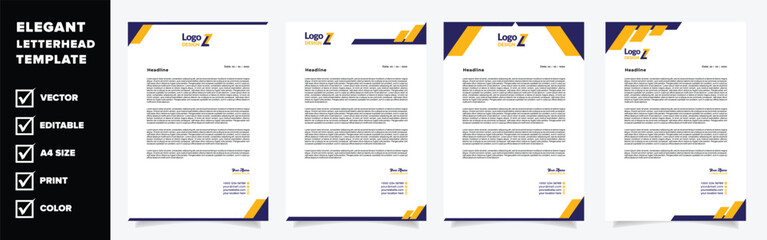 Wall Mural - 	
modern letterhead template for business company office stationery design