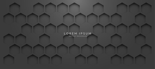 Wall Mural - Dark background with hexagons. modern abstract background