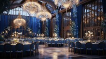 Banquet Hall For Weddings, Banquet Hall Decoration, Atmospheric Decor : Generative AI