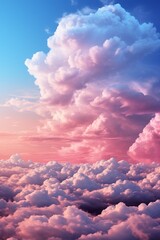 Canvas Print - Blurred Abtract​ background texture of pastel sky and cloud in evening, use for advertising and put object on it for advertising work : Generative AI