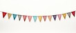 Isolated white bunting flags for celebration