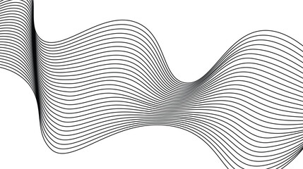 Poster -  Abstract lines on a white background. Line art. Vector illustration. Colorful shiny wave with lines