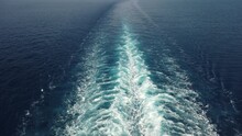 The Wake Left By A Cruise Ship As Seen From The Upper Deck, In The Mediterranean