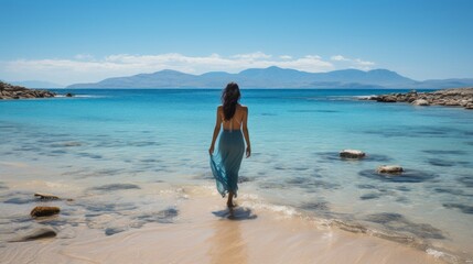 Canvas Print - A girl on the beach,