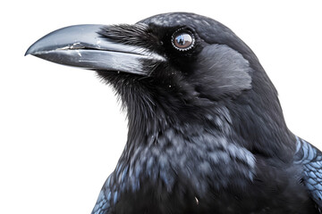 Wall Mural - head portrait of a crow bird on isolated background