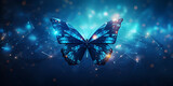 Futuristic blue lowpoly Butterfly abstract technology Futuristic Blue Lowpoly Butterfly Abstract Technology in a Digital Age AI Generative   
