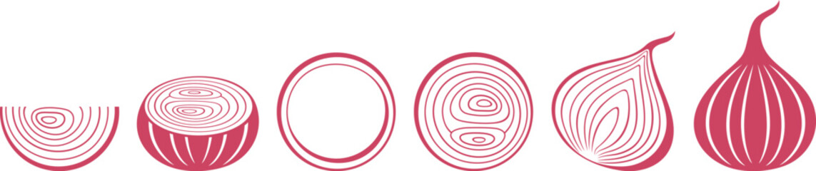 Sticker - Onion logo. Isolated onion on white background