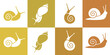 Grape snail logo. Isolated grape snail on white background