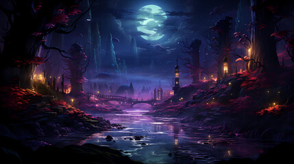 dark blue cave, spooky scary