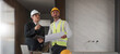 © wichayada - Diverse Team of Specialists Use Laptop on Construction Site. Real Estate Building Project with Engineer Investor and Businessman Checking Area, working on Civil Engineering, Discussing Strategy Plan