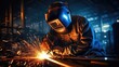 © visoot - Technician Welding for steel structure at manufacture workshop.