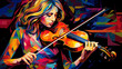 violino estilo pop arte colorido