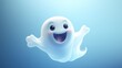 Cute ghost isolated on blue