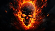 Burning Skull In The Fire