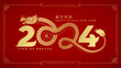 Chinese New Year 2024 Year of the Dragon is a design asset suitable for creating festive illustrations, greeting cards and banners. (Chinese translation : Happy chinese new year 2024, year of dragon)