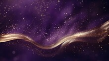 Luxury Abstract Purple And Golden Glitter Illustration Background 