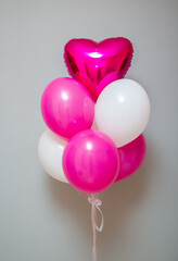 Wall Mural - bunch of pink balloons with helium, birthday