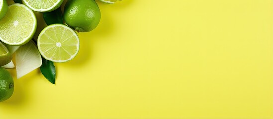 Poster - Green fruit on isolated pastel background Copy space