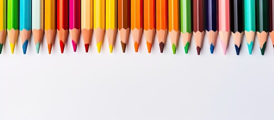 Aufkleber - Multicolored pencils on a isolated pastel background Copy space
