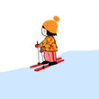 Ilustracja dziecka na nartach