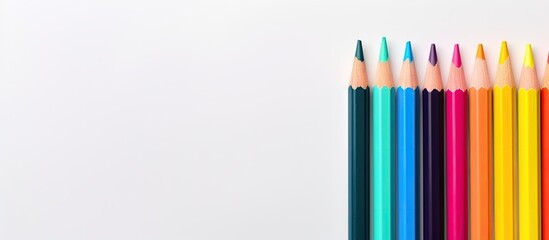 Aufkleber - High definition colored pencils isolated pastel background Copy space