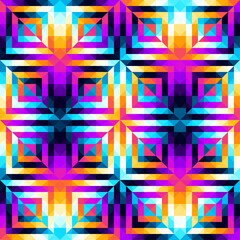 Poster - Geometric seamless abstract pattern in low poly style. Small squares regular pattern. Seamless gradient