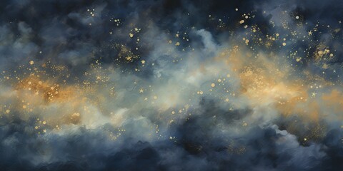Wall Mural - ai generated. ai generative. night evening glowing sky background. drawing painting landscape templa