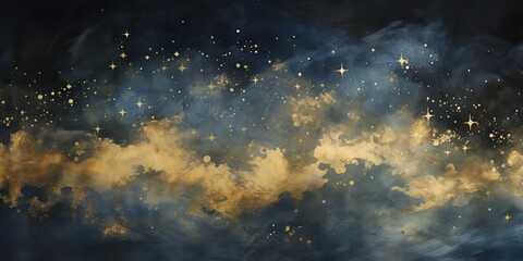 Wall Mural - ai generated. ai generative. night evening glowing sky background. drawing painting landscape templa