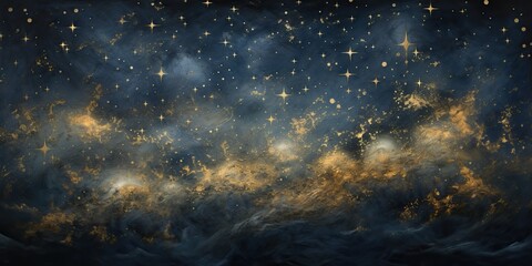 Wall Mural - ai generated. ai generative. night evening glowing sky background. drawing painting landscape templa