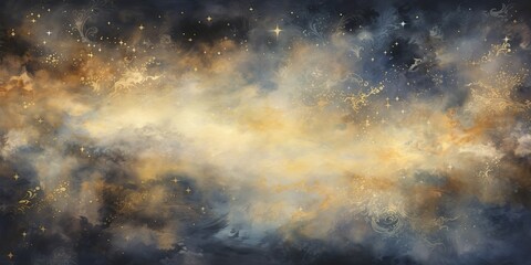 Wall Mural - ai generated. ai generative. night evening glowing sky background. drawing painting landscape templa