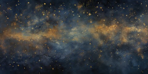 Wall Mural - ai generated. ai generative. night evening glowing sky background. drawing painting landscape templa