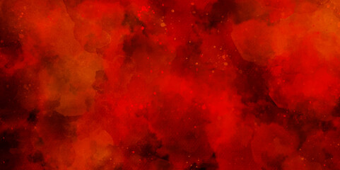 Wall Mural - Red wall grunge texture hand painted watercolor horror texture background. red splatter and black watercolor background abstract texture with color splash design.