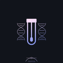 Poster - dna swab test icon with a gradient