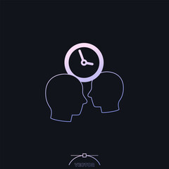 Poster - meeting time icon with people, vector design