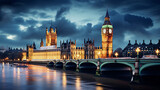 Fototapeta Big Ben - Big Ben and the Houses of Parliament at night in London