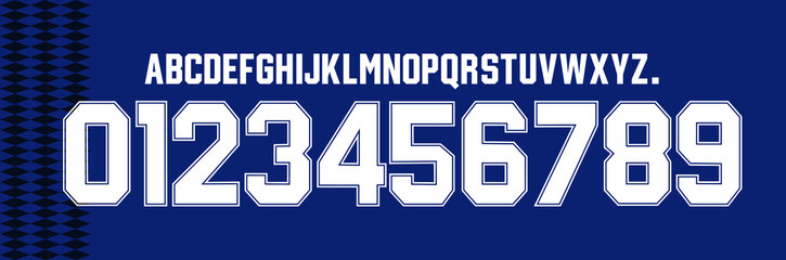 Poster - font vector team 1994 kit sport style font. football style font with lines and points inside. argentina font world cup. sports style letters and numbers for soccer team