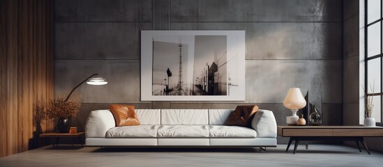 Canvas Print - Modern room with cozy couch