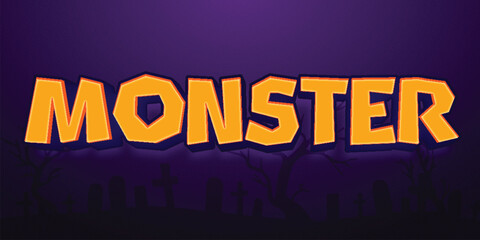 Fototapete - monster font ilustration, text effect, text effect ilustration editable giant monster vector text effect with modern style design, usable for logo or company campaign
