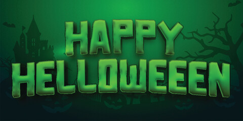 Fototapete - happy helloween, happy helloween ilustration text effect, text effect ilustration, Happy Helloween purple Editable Text Effect