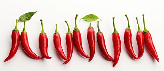 Wall Mural - Red chili pepper isolated on a white background with clipping path Studio macro photograph