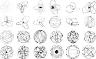 Wall Mural - Lines in Circle Form . Spiral Vector Illustration .Technology round. Wave Logo . Design element . Abstract Geometric shape .