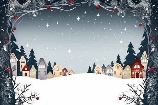 Christmas card template copy space for text. Invitation or greetings card template background
